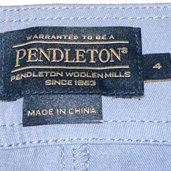 Women's Pendleton 100% Silk Light Blue/Grey Wide Leg Trousers Side Zip Size 4 - Picture 4 of 5